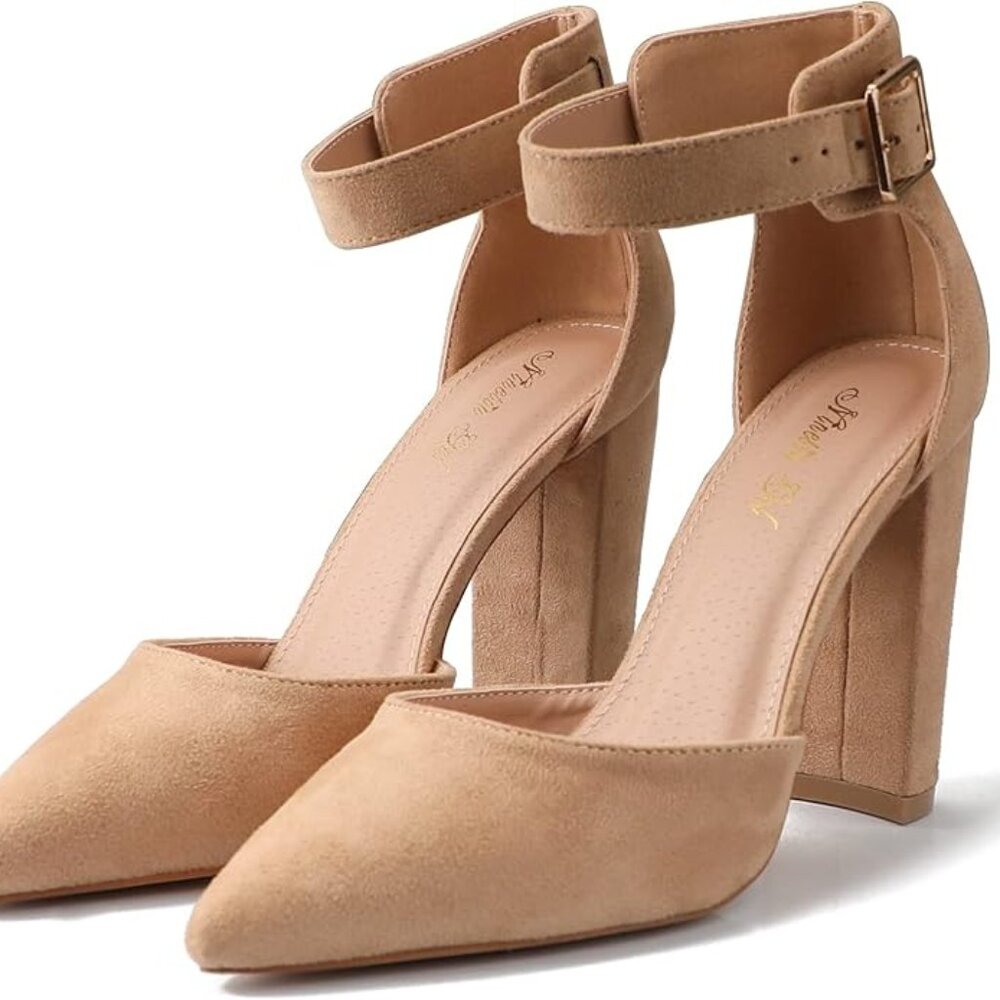 NWOT Ninetin Gel Chunky Heel Pointed Closed Toe Pump Shoes